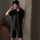 
Langsha pajamas men's ice silk short-sleeved summer thin large-size home clothes can be worn outside in summer cool plaid 2025 new style WR13077 men's L