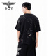 Boy London [Amber Streaming] 25 Nouvelles ailes classiques T-shirt à manches courtes à manches courtes pour hommes et femmes N01800 Black M