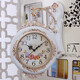Double-sided wall clock living room stylish silent European creative silent clock two-sided quartz clock modern simple fashionable hanging watch 9889 wood color other