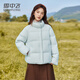 Snow Flying Down Jacket for Women Short 2025 Autumn and Winter New Thickened Warm Stand Collar Small Bread Jacket Coat Gray M (160)