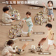 
BANDIMENG baby walker train stroller children's toys 0-1-3 years old trolley one-year-old baby birthday gift milk brown color five-in-one multi-functional toddler train walker baby 2025 newborn meeting gift practical high-end