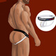 MEN UNDERWEAR PUMP! Sexy men's thong thin mesh sexy double underwear gay bikini T pants exposing buttocks and lifting U protrusion 1 piece (white) L