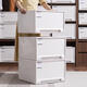 Zhongshangguan Gabinete de almacenamiento Armario Caja de almacenamiento Caja de almacenamiento Caja de almacenamiento Cajero de almacenamiento Cajón de almacenamiento Domorable Gabinete de almacenamiento simple 45-3523 Profundidad 45*Ancho 35*High 23cm White One-Pack Cajón blanco puro Modelo de exportación espesada