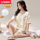 Hengyuanxiang Женская летняя пижама Pure Cotton Cotton Thin Complete Rideves Mrand Paddy 2025 Новая открытая летняя домашняя одежда с двумя частями набор грудной клетки 1047 Set Set M Women (70-98JIN [JIN равно 0,5 кг])