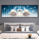 Modern bedroom bedside stickers self-adhesive wall painting living room sofa background wall decoration painting mural stickers hanging painting wall stickers Shuangyu Feifei TH-1396 comes with adhesive No. 5: width 180cm X height 60cm Print