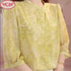 WEWE fashion floral round neck pullover summer new mid-sleeved X temperament and age-reducing versatile middle-aged mother thin top Goose yellow [high quality 693] M Suggestions [85-105Jin [Jin equals 0.5 kg]]