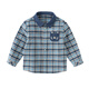 DAVE&BELLA children's shirt spring new boys long-sleeved plaid shirt pure cotton baby boy top children's clothes blue plaid in stock 140 cm (recommended height 130-140cm)