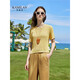Kamilans einzigartiger und wunderschöner kurzärmeliger Pullover für Frauen 2025 Sommer Neues loses Design Chic Agerecing Top Yellow S