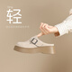 Zhr Baotou Bucken Ziehen Sie die dicke alleinige vielseitige Ein-Fuß-Single-Schuhe der Frauen weicher Sohle fauler Halbbummel AY291 Camel 36