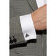 
LANVIN Geometric Metal Cufflinks Details Men's Business Forecast Accessories White TU