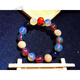 Fat Donglai quality Burmese candy color multi-treasure bracelet beeswax blue amber Buddha bead bracelet fidelity picture