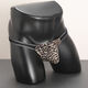 
Large size leopard print men's bag egg-packed underwear sexy thong tight low waist T-trousers one-line pants underwear orange M