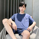 CarsemKeitn夏季男士短袖睡衣薄款棉质休闲加大码青少年家居服男宽松套装夏天 D9928 L 男L