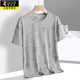 Camiseta de manga corta de verano de verano para hombres 2025 nueva camiseta para hombres de seda de seda de hielo a media manga de hombres suelto de sudor suelto y retirable top t bjz829 azul oscuro 4xl alrededor de 170-185 Jin [Jin equivale a 0.5 kg]