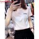 LOVER RUCCI2025新款设计感小众正肩短款t恤女夏季纯欲短袖宽松白色纯棉上衣 KE693白 M