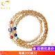 Genomanman Natural Brazilian Citrine Bracelet Multi-circle Women's Transfer Beads 108 Buddha Beads Bracelet Zodiac Rat Thousand-Hand Guanyin Three-circle Beads 6mm