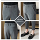 Jesons summer pants men's casual pants straight drooping pinnacle suit pants slim foot business casual pants trousers K723 black (crop pants) 32