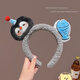 Danqin cute panda black and white lamb hair headband face wash cartoon hairband cute girl hairpin soft skin-friendly wide headband penguin fish headband