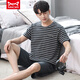 
Catman MIIOW Men's Summer Pure Cotton Shorts Shorts Youth Summer Thin Stripes Can Wear Outside Casual Home Clothing Set Pure Cotton FA#6623 L Recommended-125Jin[Jin is equal to 0.5 kg]
