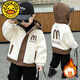 G.DUCKKIDS Boys' Fleece Jacket Autumn and Winter 2024 New Children's Polar Fleece Top Winter Style Thick Cotton-padded Jacket Brown Embroidered M Jacket 130cm