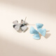 Qlady blue flower earrings, feminine and high-end 2025 new niche design earrings, female birthday gifts