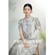 Birds and New Wine summer new floral fashion retro new Chinese style this year's popular beautiful suit skirt for women full pattern light gray HPC01 S