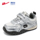 Krieger (Krieger) Jungenschuhe Kinder lässige Schuhe Frühling und Herbst Mesh Sneakers Mädchen atmungsaktiven Laufschuhen WZ-1656 Silber Black 37