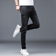 Lee Kids Summer New Black Jeans Männer schlanke Füße Trendy Elastichose Mode lange Hose schwarz 1048 Style regulär 28 (2 Fuß 1)