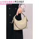 Dadong French niche chain underarm bag 2025 new soft leather simple commuting handbag single shoulder bucket bag Oak gray