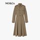 MO /CO. [C+ Serie] Kleid 2025 Herbst Neues Produkt Wash Wasser Baumwoll -Werkzeugrock mit Gürtel MBE3DRS007 Olivengrün S /160