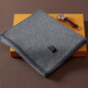 Hengyuanxiang 2025 new 100% pure cashmere scarf men's winter plaid business middle-aged gift box warm scarf light gray