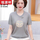 
Hengyuanxiang middle-aged and elderly women's summer clothing new Chinese knitted shirt fashionable short-sleeved T-shirt mother summer ice silk top set 9923 light powder 3XL: Recommended 130-145 Jin [Jin equals 0.5 kg]
