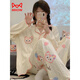 
MIIOW KING Catman Elvis pure cotton pajamas for women Spring and Autumn New Long Sleeve Trousers Loose Cardigan Sweet Cartoon Cute Home Clothing Set 9207 Dingdang Cat M [Suggested 80-100Jin [Jin equals 0.5 kg]]