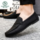 Zapatos de gorro de carpintero de carpintero primavera y otoño 2024 zapatos de hombres nuevos y transpirables zapatos de cuero casual británico de cuero para hombres de cuero real d826 marrón 40