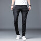 Lee Kids Summer New Black Jeans Männer schlanke Füße Trendy Elastichose Mode lange Hose schwarz 1048 Style regulär 28 (2 Fuß 1)