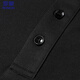ROMON long-sleeved T-shirt men's POLO lapel solid color top bottoming shirt business casual inner wear for men black XL
