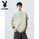 Playboy (PLAYBOY) American Heavy Henley Collar Bottoming Knitted Sweater Men's Autumn Handsome Loose Lazy Style Pullover Sweater Black L