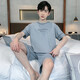 Yourong Men's Pajamas 2025 Nuevos pantalones cortos de manga corta Shorts delgados Summer más grasa más alambre de hielo Conjunto casual de dos piezas Ropa para el hogar 9928# L Recomendado 100-120Jin [Jin equivale a 0.5 kg]