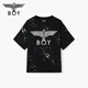Boy London [Amber Streaming] 25 Nouvelles ailes classiques T-shirt à manches courtes à manches courtes pour hommes et femmes N01800 Black M