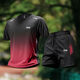 
JEEP SPIRIT high-end sports suit men's quick drying clothes short-sleeved T-shirt summer badminton ice silk training shorts fitness suit 9901 black and gray suit [quick drying] M