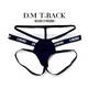 DM men's thong sexy low-waist solid color nylon men's underwear suspenders youth T-pants sexy temptation back hollow black XXL 2 feet 6-2 feet 8