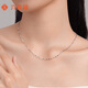 Liuguifu Jewelry Platinum Necklace Tile Plain Chain PT950 Platinum Clavicle Chain for Women PT0300052 2.30g