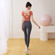Fanxing Yiyi (floredshing) yoga clothes 2025 new women's suit sports high-end Pilates training beautiful short-sleeved summer caramel orange short-sleeved + dark gray nine-point pants S