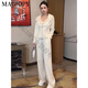 Magiopy International Luxus High-End-Marke Design Sinn Korean Casual Fashion Anzug für Frauen Frühling Spitze Spitze schwarzer Jacke schwarze zweiteilige Sets S (100jin [Jin Equals Equals 0,5 kg]))