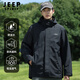 JEEP SPIRIT Jeep Jacket Men's Three-in-One Fleece Jacket Removable Windproof Plus Velvet Autumn and Winter Jacket Men's Jet Black XL
