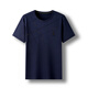 Middle-aged and elderly summer round neck short-sleeved T-shirt for middle-aged men's cool ice silk casual top Daddy suit summer suit men 691 Navy Blue One size 165/S (recommended 110 Jin [Jin equals 0.5 kg] or less)