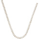 Saturday Fortune S925 Silver Buckle Pearl Necklace Mom Birthday Gift X058607 Oblate Round Approx. 7.5mm 45cm