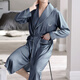 
Yalu Fashion Men's Long Sleeve Nightwear Autumn Thin Long Sleeve Imitation Silk Pajamas Men's Autumn Fashion Home Clothes Bathrobe Morning Robe 5304 L