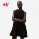 H&M2025夏季新款女装时尚休闲百搭直筒连衣裙1292353 黑色 S 160/88