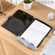 Lob multifunktionales Dateibox A4 transparenter Desktop -Dateispeicherbox -Box Clip Plastik Black Schreiben Schwarz
